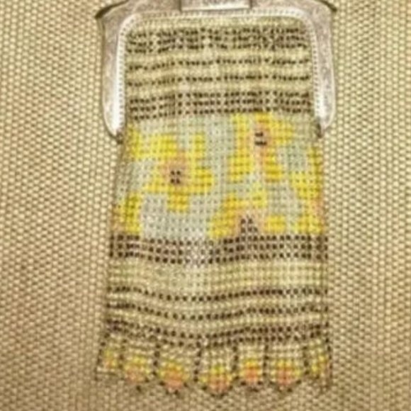 ❤️WHITING & DAVIS 1920s Art Deco Antique Mesh Flapper Evening Bag Handbag Purse - Picture 2 of 3